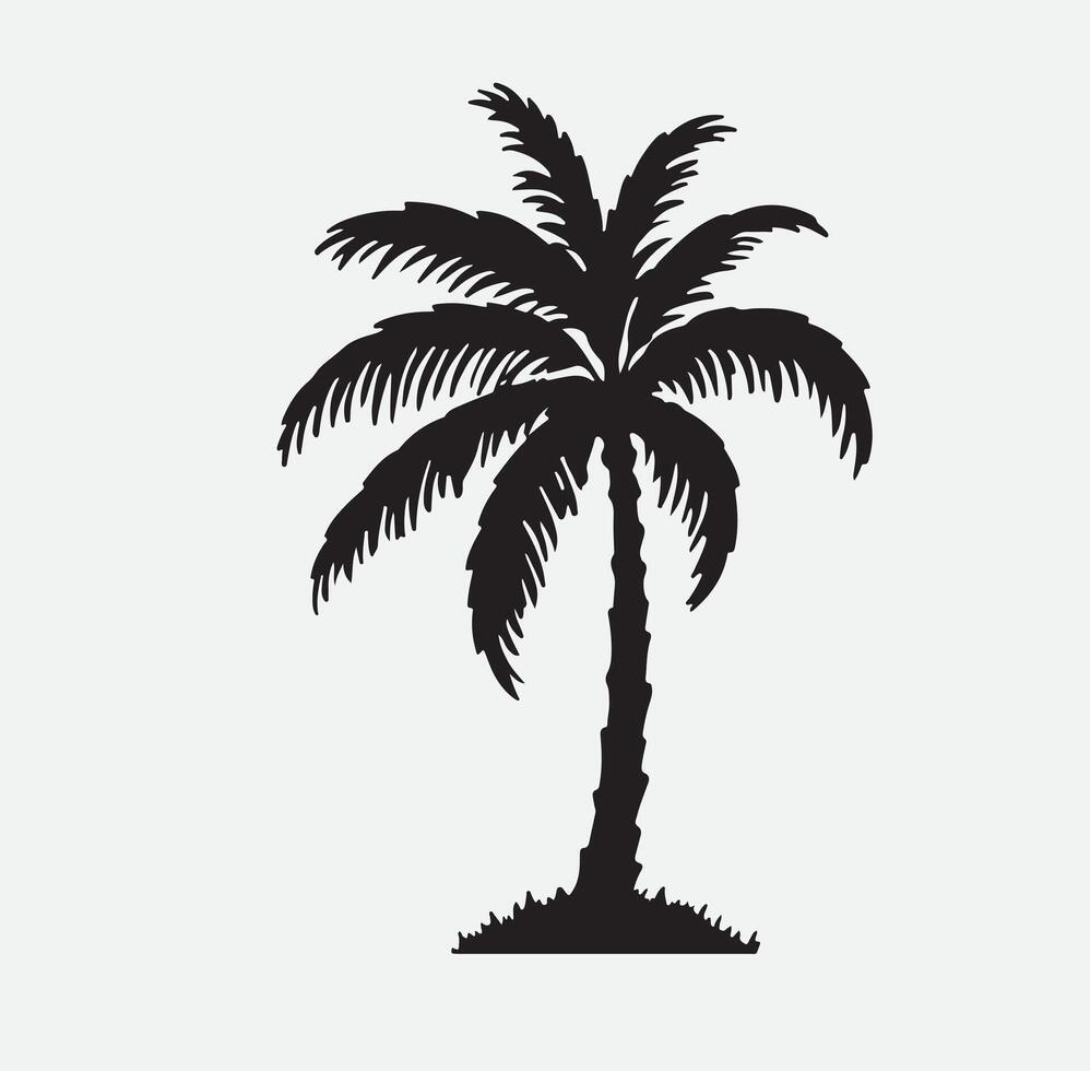 AI generated Palm tree silhouette vector