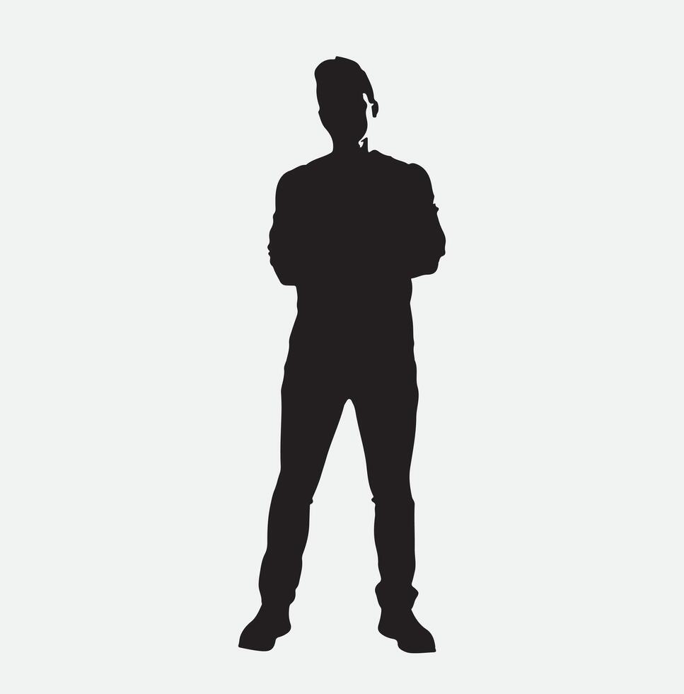 AI generated silhouette of a man vector