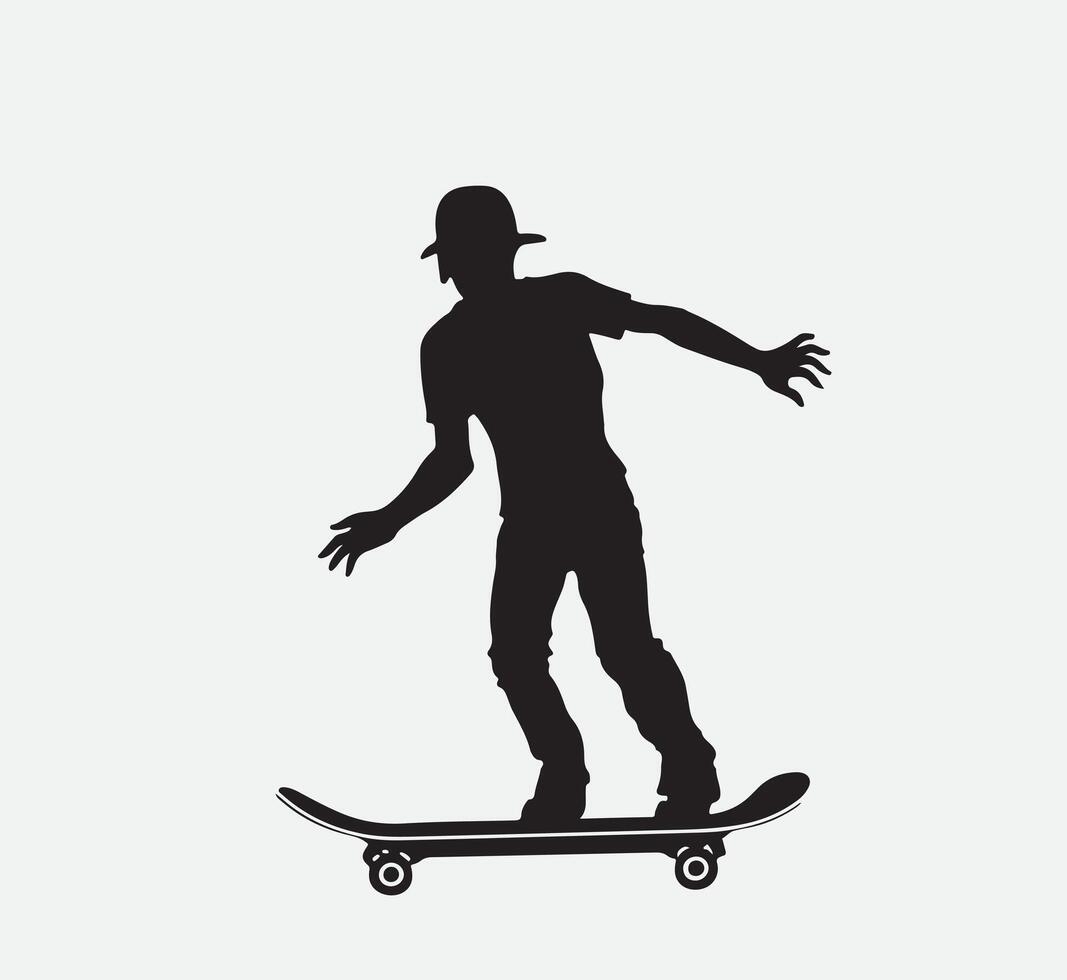 AI generated skateboarder silhouette vector