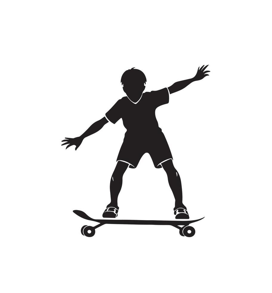 AI generated skateboarder silhouette vector