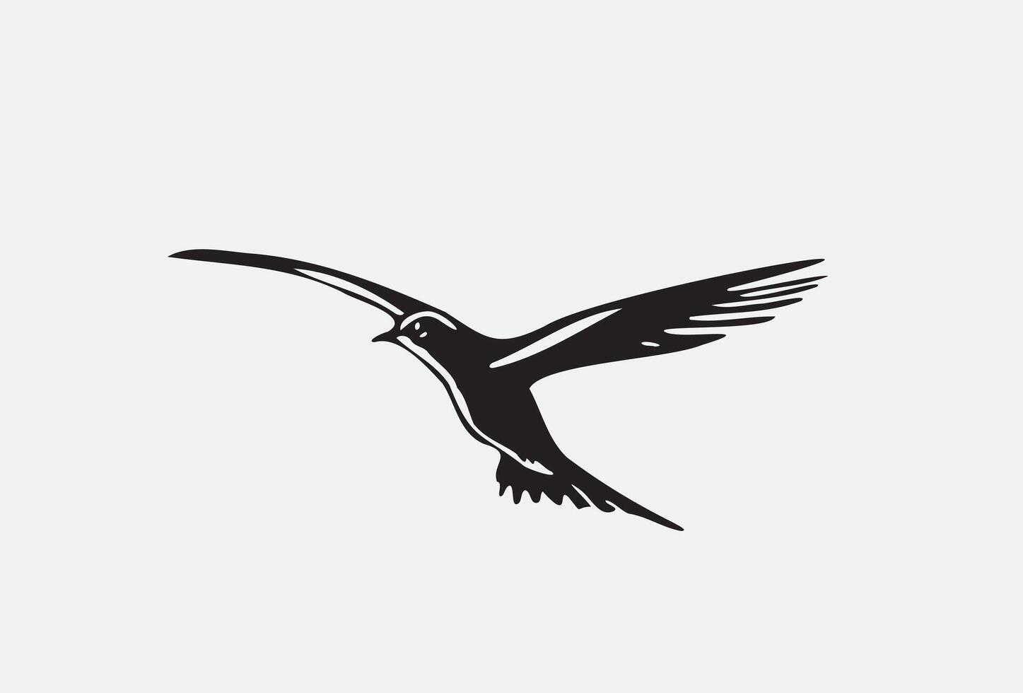 AI generated Silhouette bird isolated on white vector