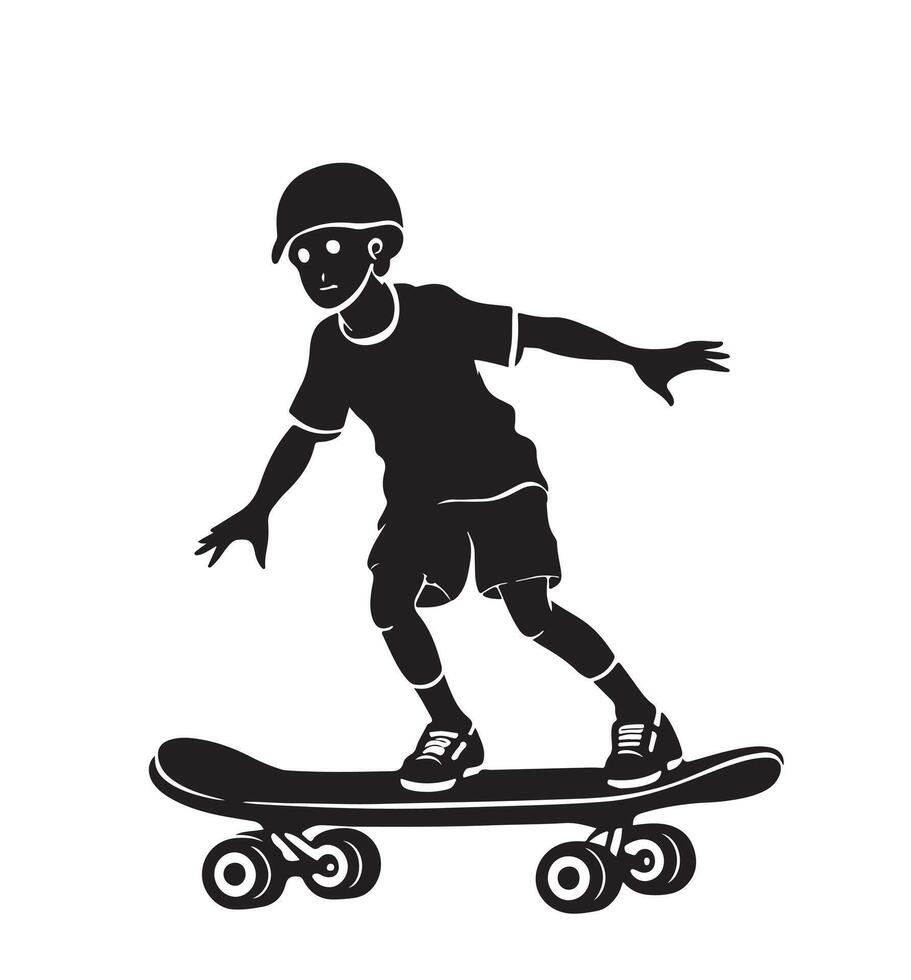 AI generated skateboarder silhouette vector