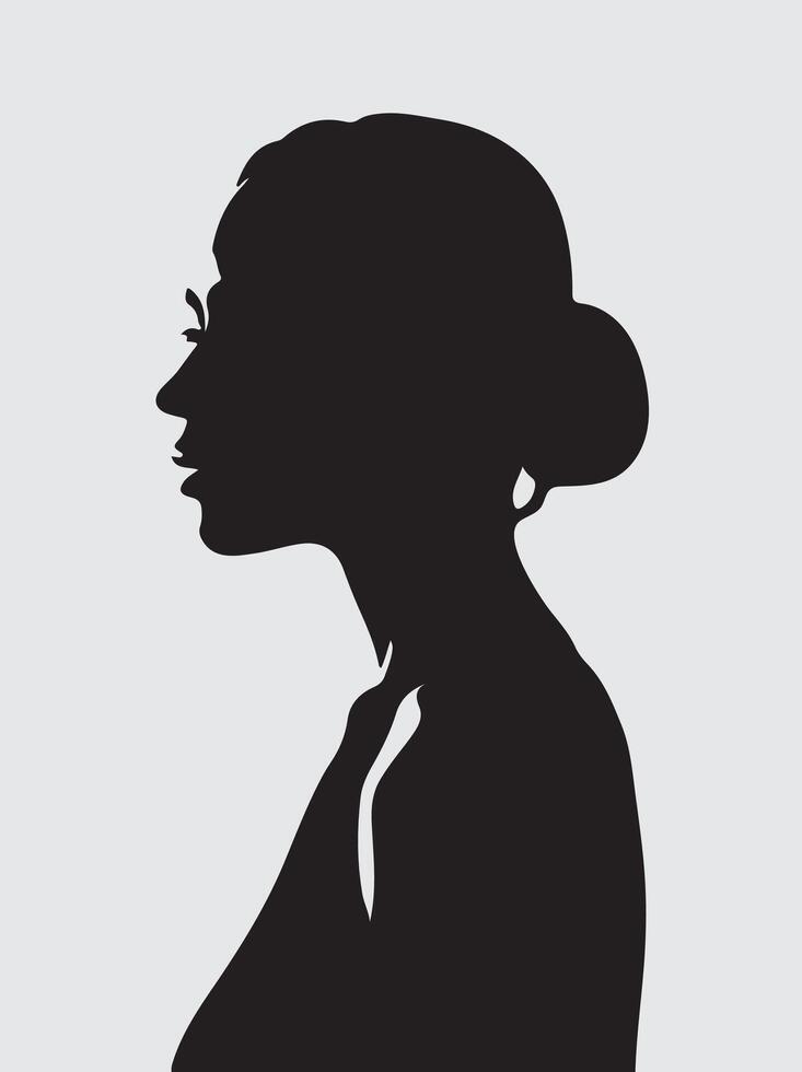 AI generated Silhouette of a woman vector