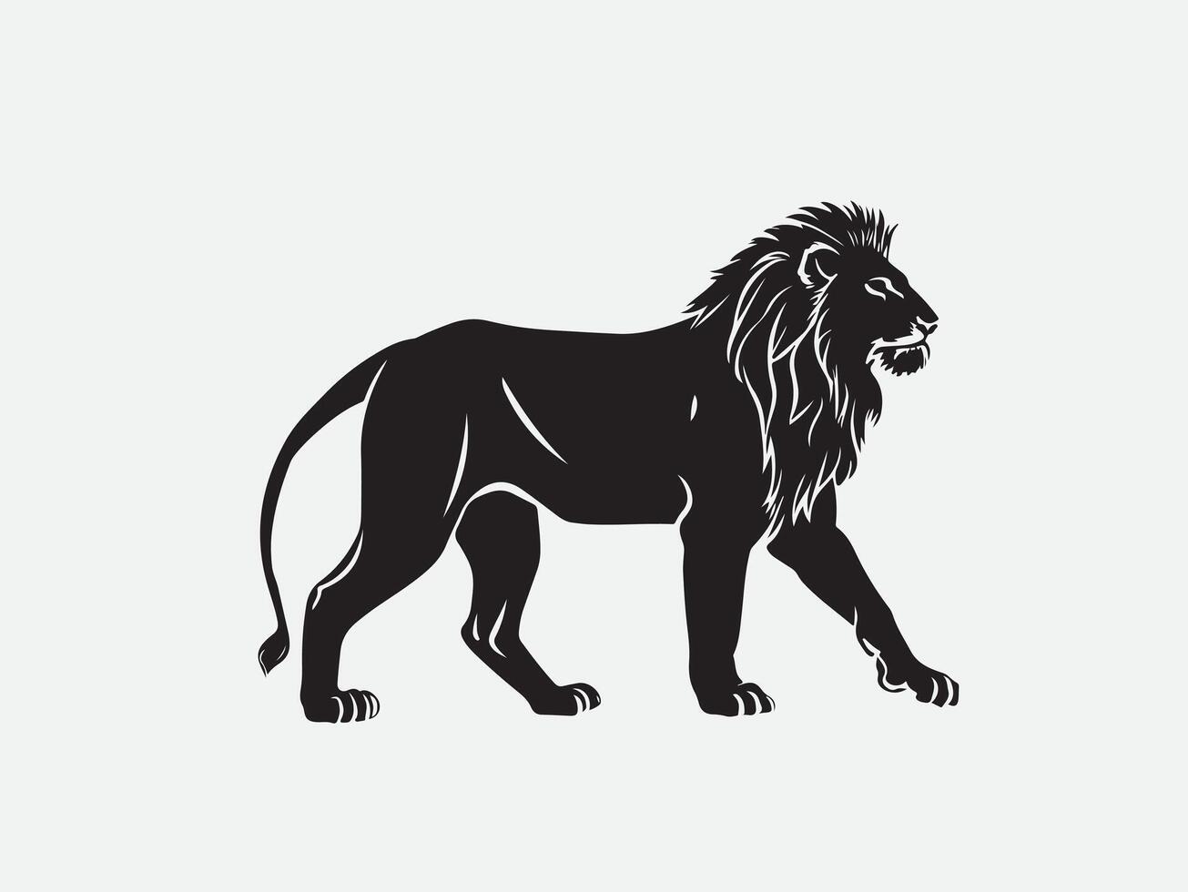 ai generado ilustración de un león silueta vector