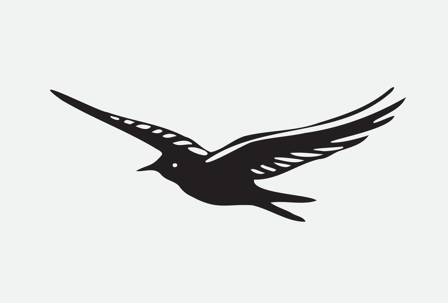 AI generated Silhouette bird isolated on white vector