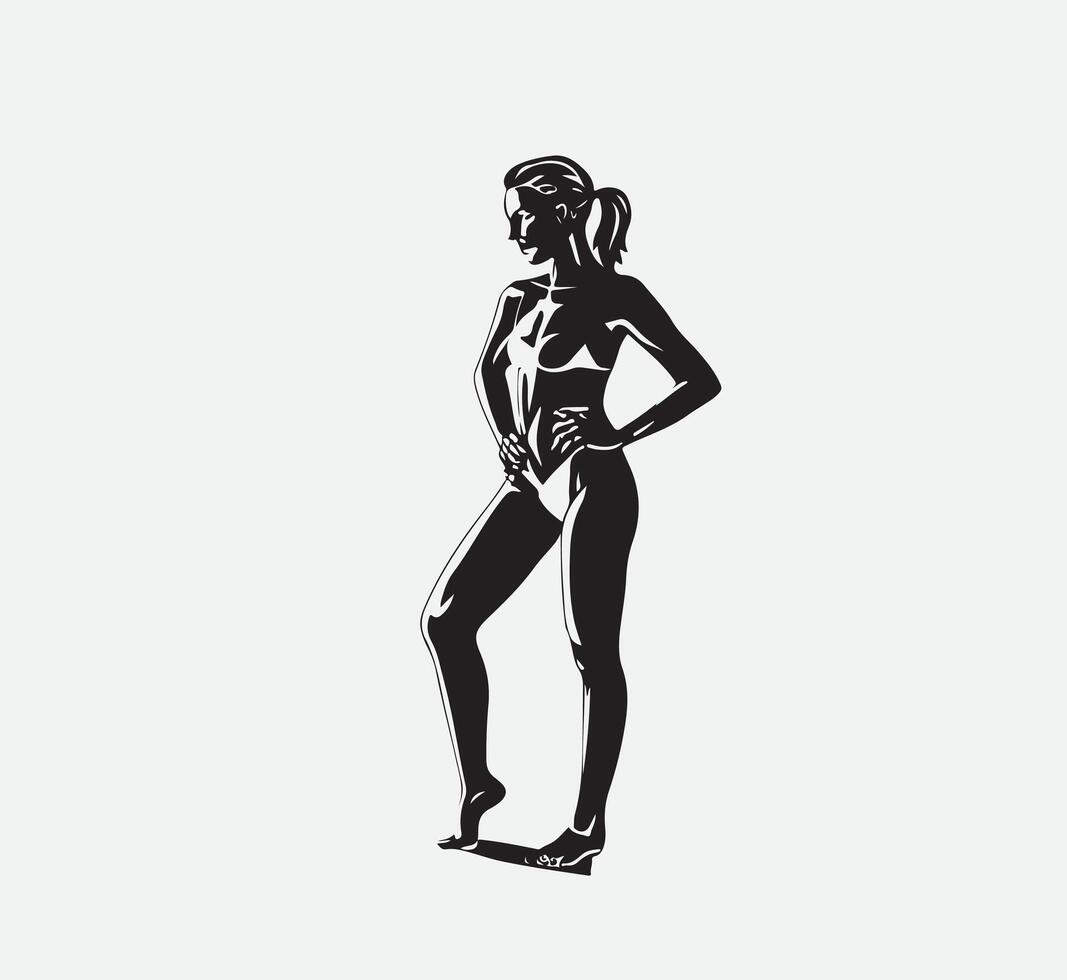 AI generated Silhouette of a Modal woman vector