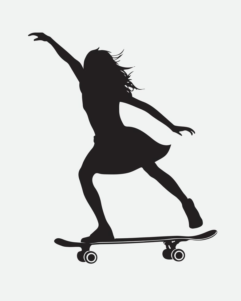 AI generated skateboarder silhouette vector