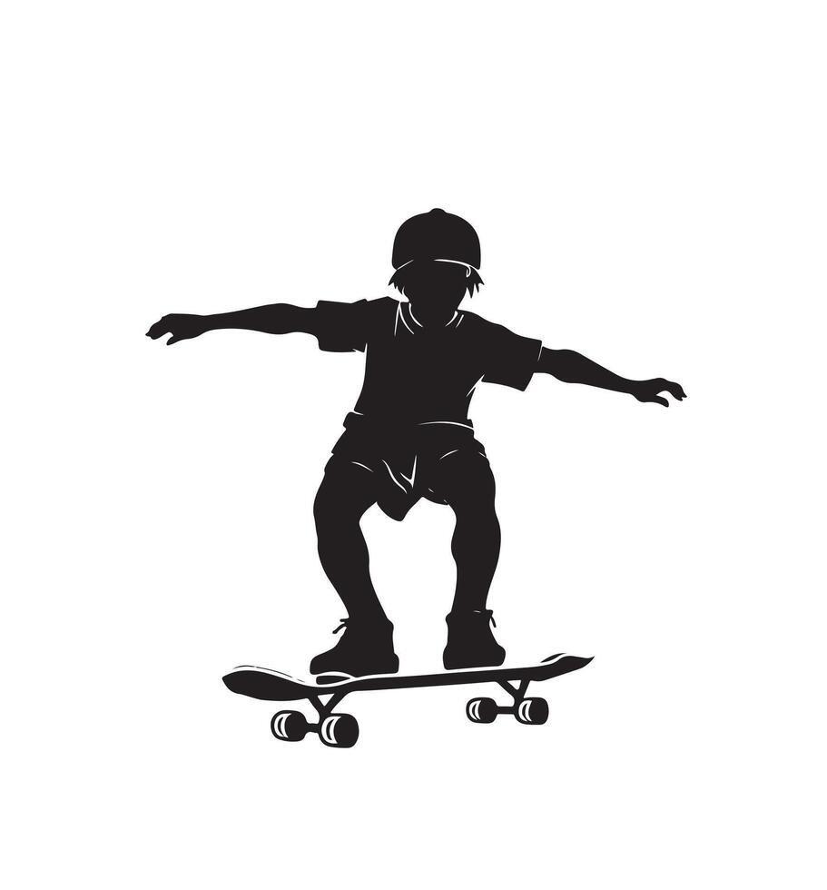 AI generated skateboarder silhouette vector