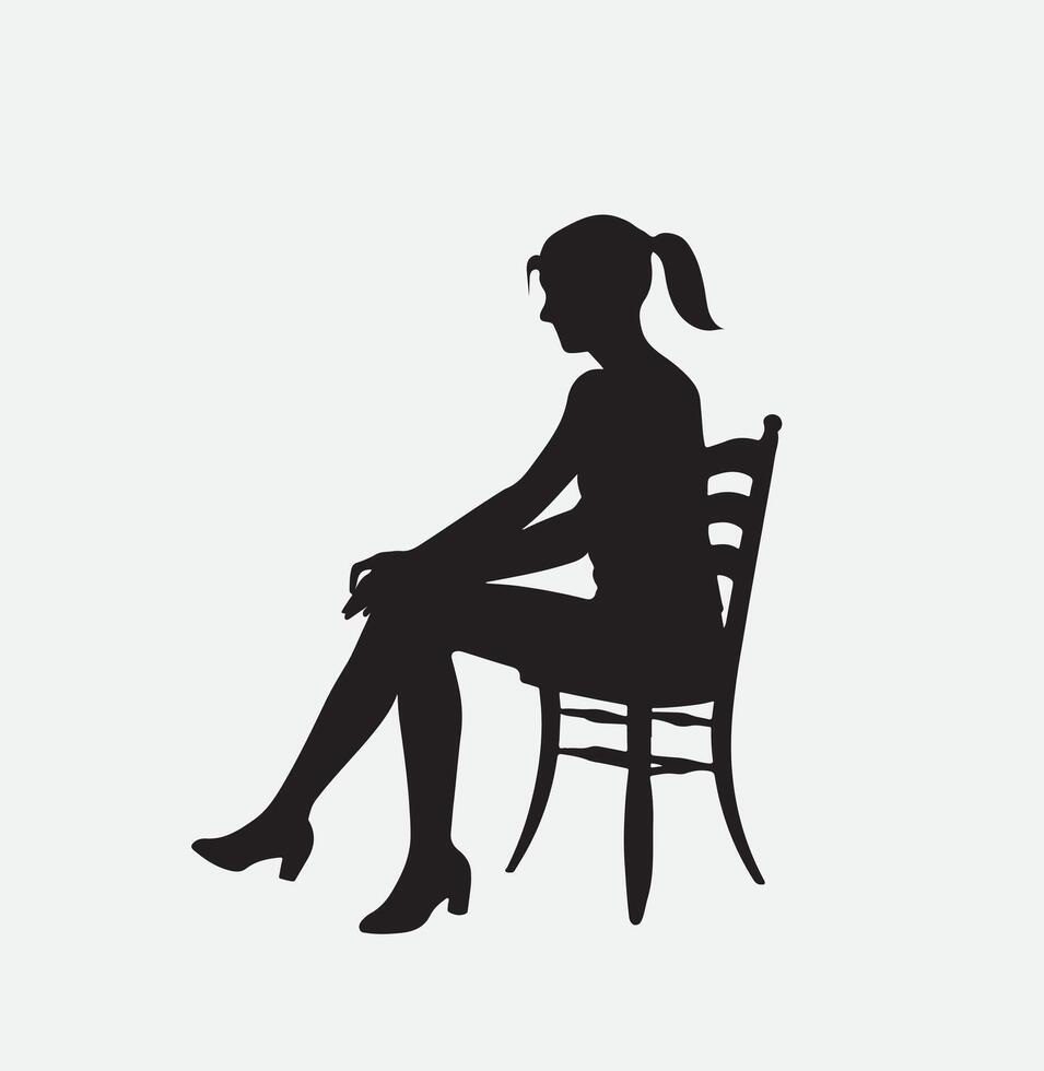 AI generated Silhouette of a person sitting on a chair vector