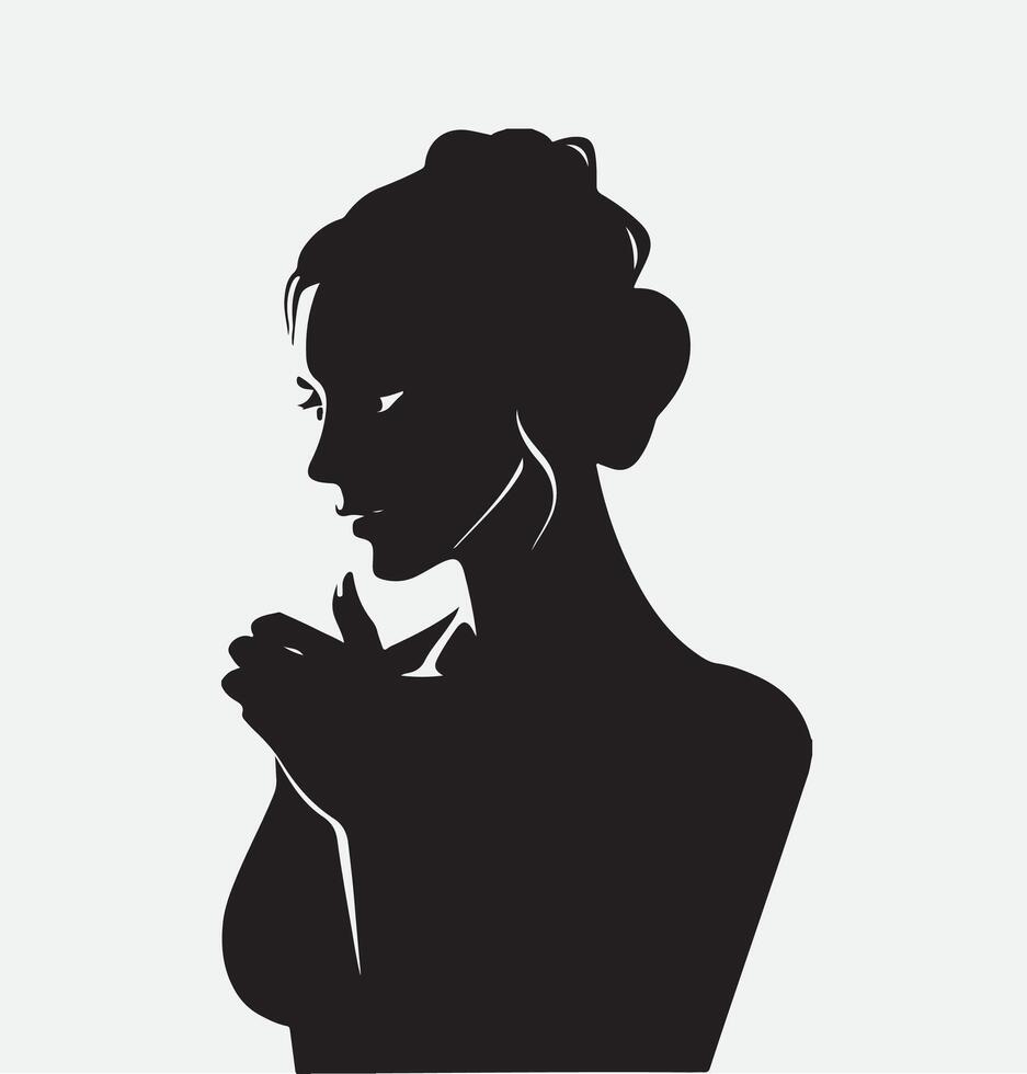 AI generated Silhouette of a woman vector