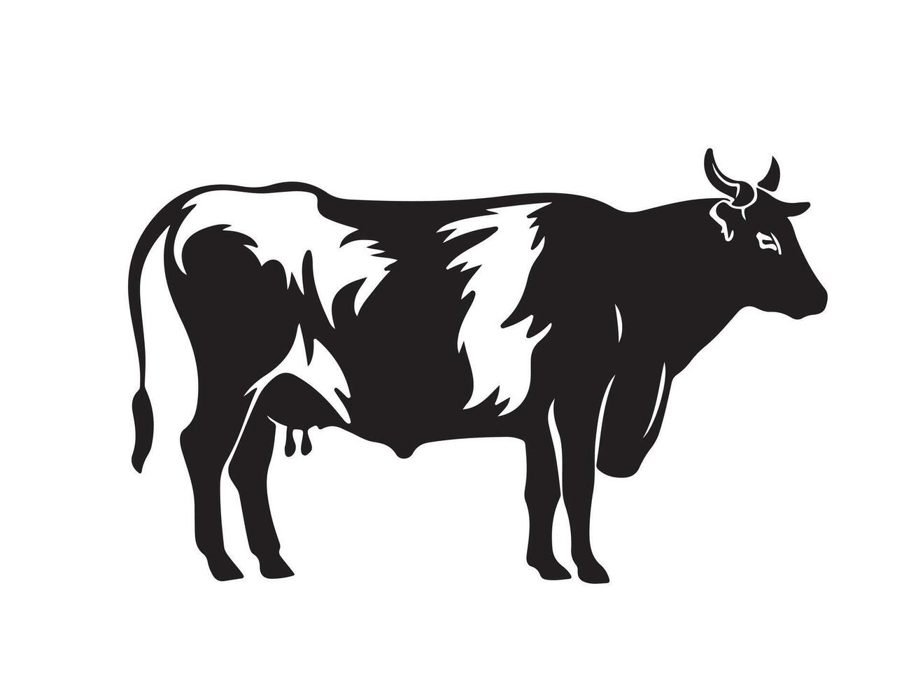 Silhouette cow isolated on white vector