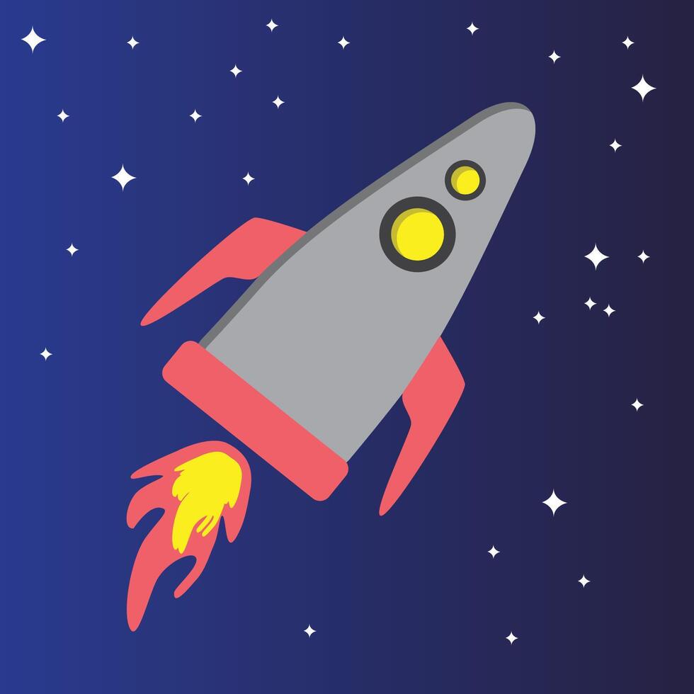 Flying Rocket Icon vector