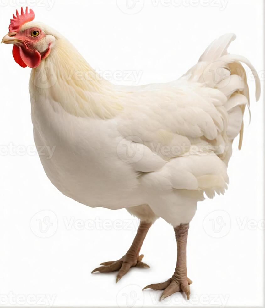 ai generado grande orgánico itinerancia natural blanco y pueblo pollo foto