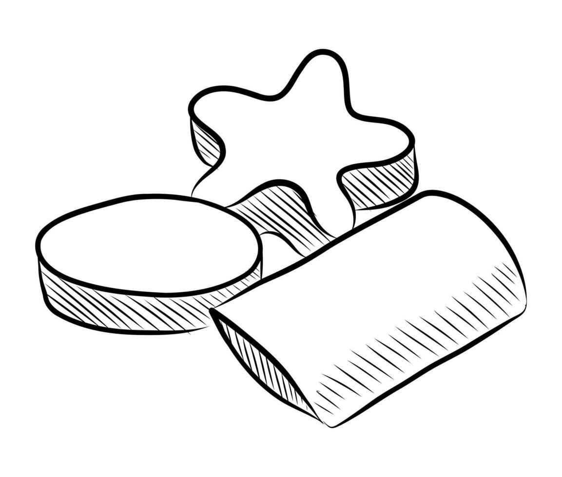 BLACK AND WHITE VECTOR DRAWING OF DRY PET FOOD