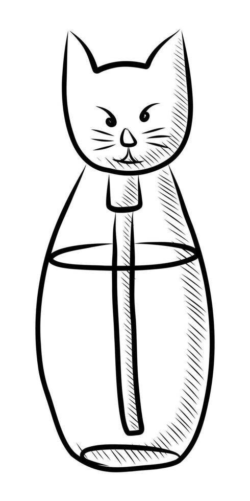 BLACK AND WHITE VECTOR DRAWING OF DEODORANT FOR CATS