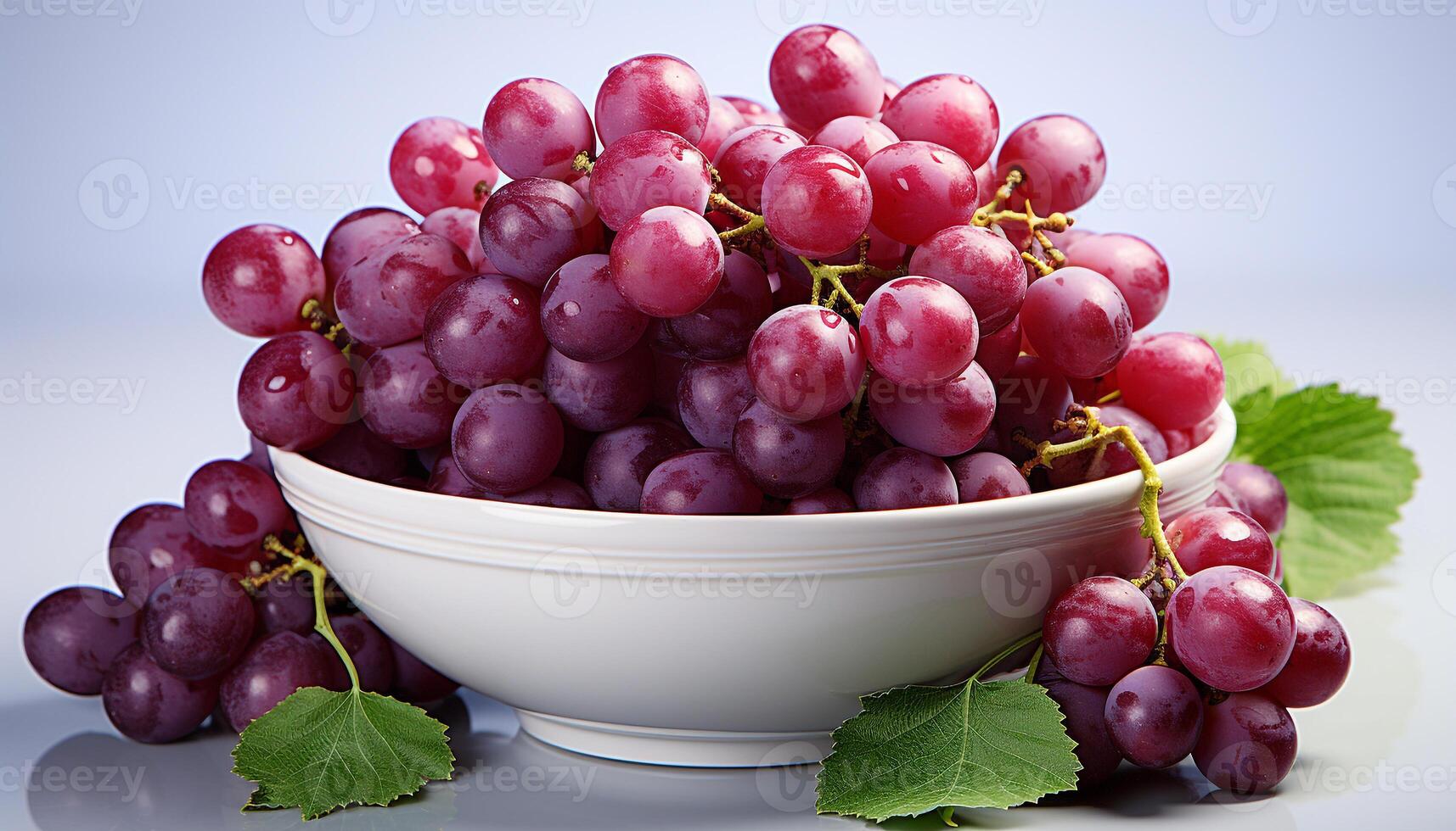 AI generated A bowl of fresh, ripe grapes, a healthy snack generated by AI photo