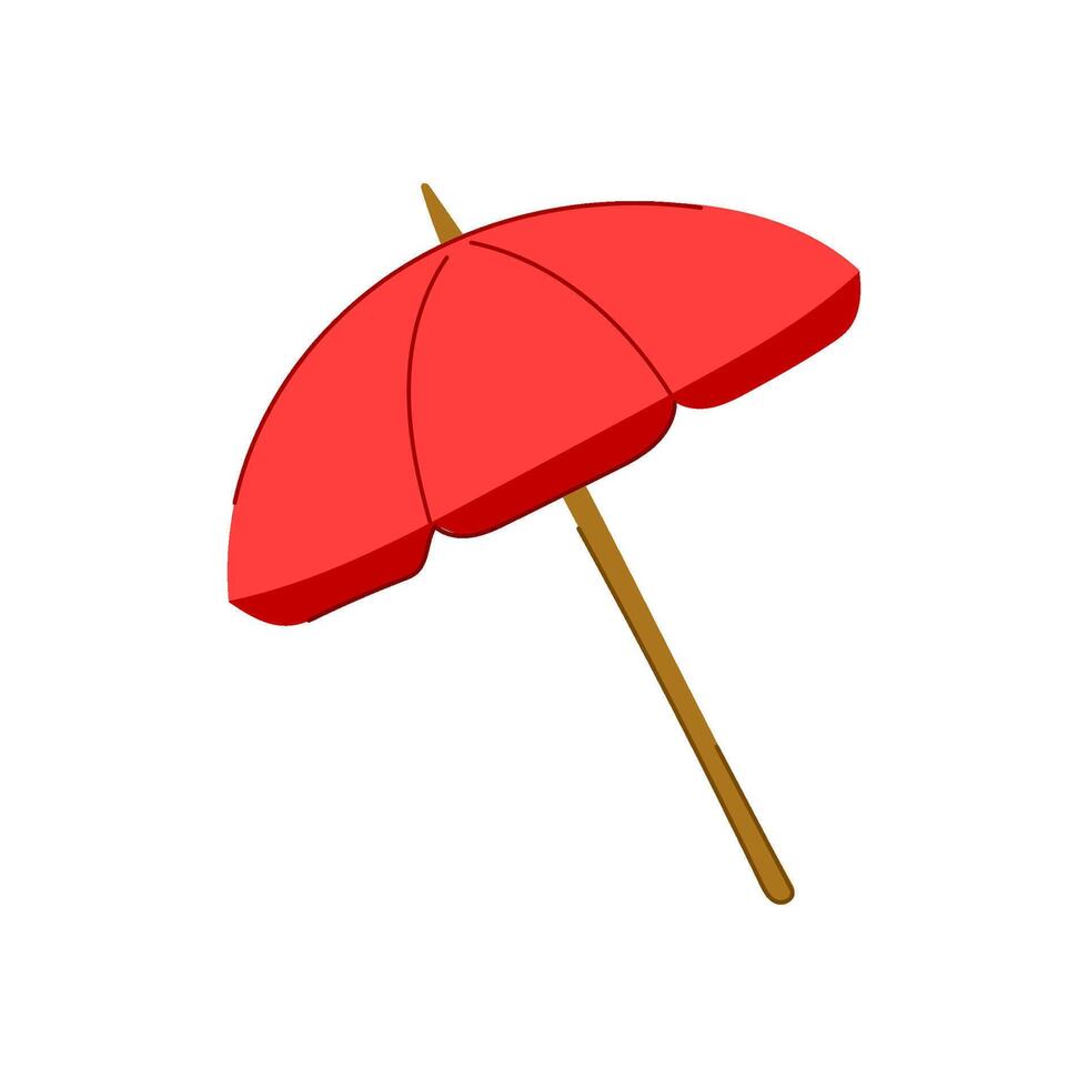 object beach umbrella cartoon vector illustration