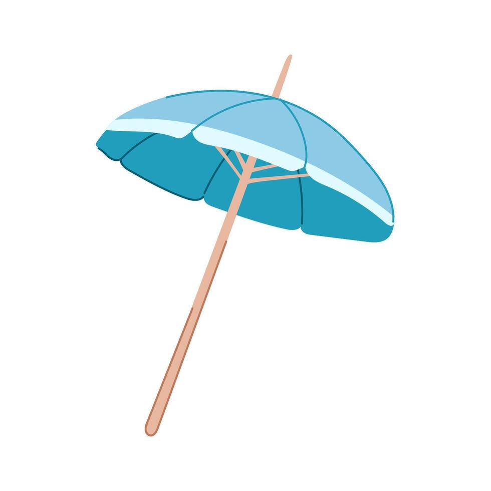 chair beach umbrella cartoon vector illustration