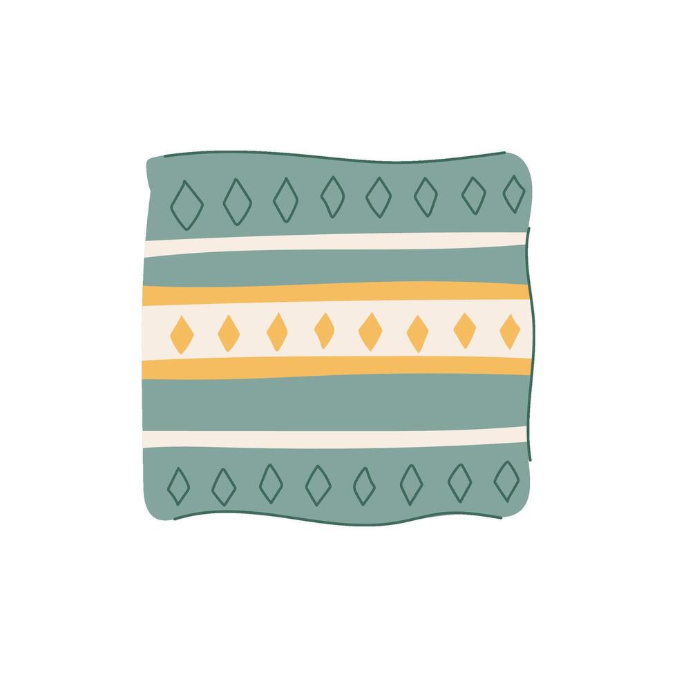 ikat boho pillow cartoon vector illustration