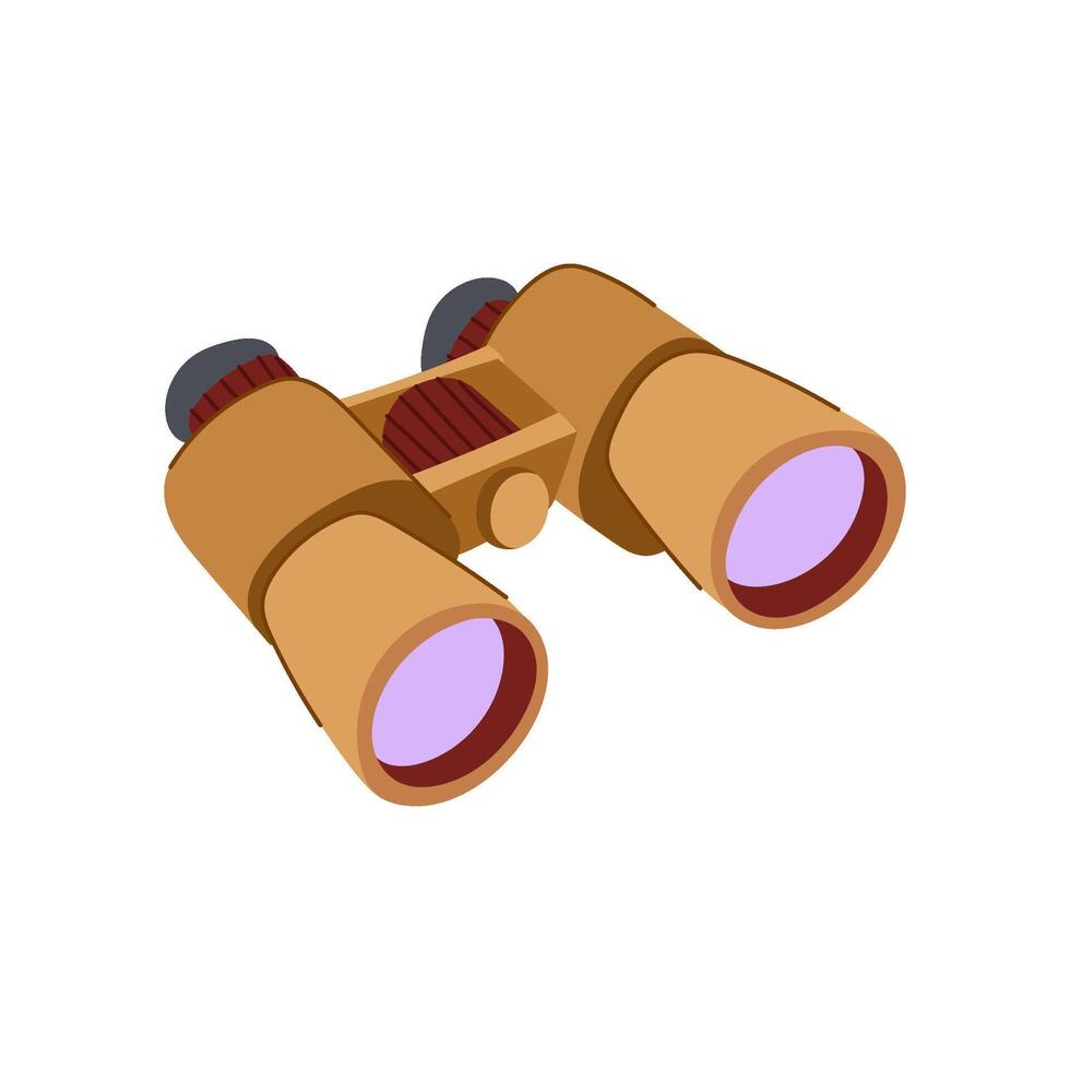 view binoculars cartoon vector illustration