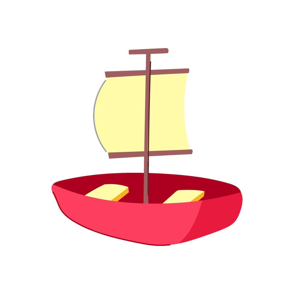 yate barco juguete dibujos animados vector ilustración