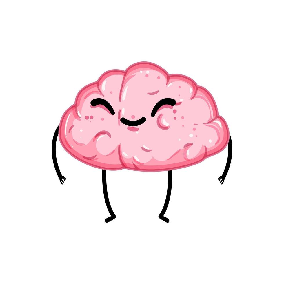 mascota cerebro personaje dibujos animados vector ilustración
