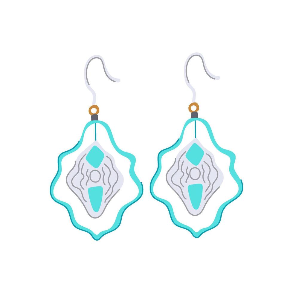 trabajo de perlas boho pendientes dibujos animados vector ilustración