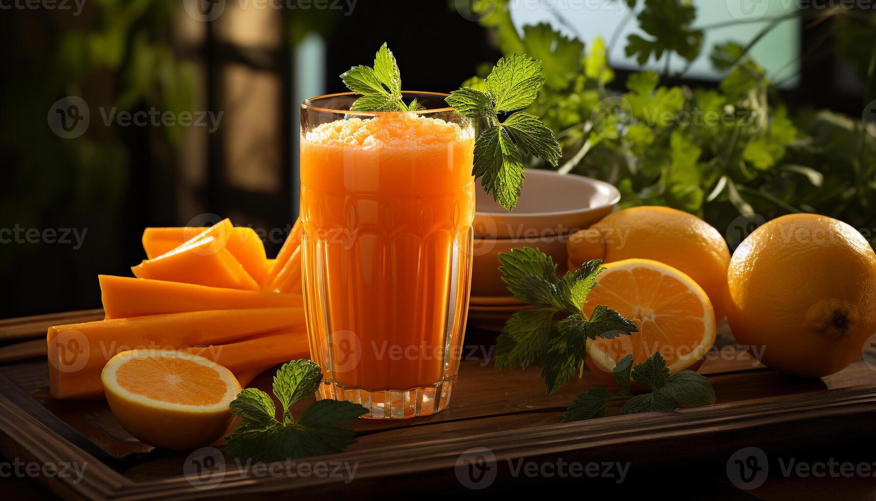 ai generado refrescante verano cóctel con agrios Fruta y menta hoja adornar generado por ai foto