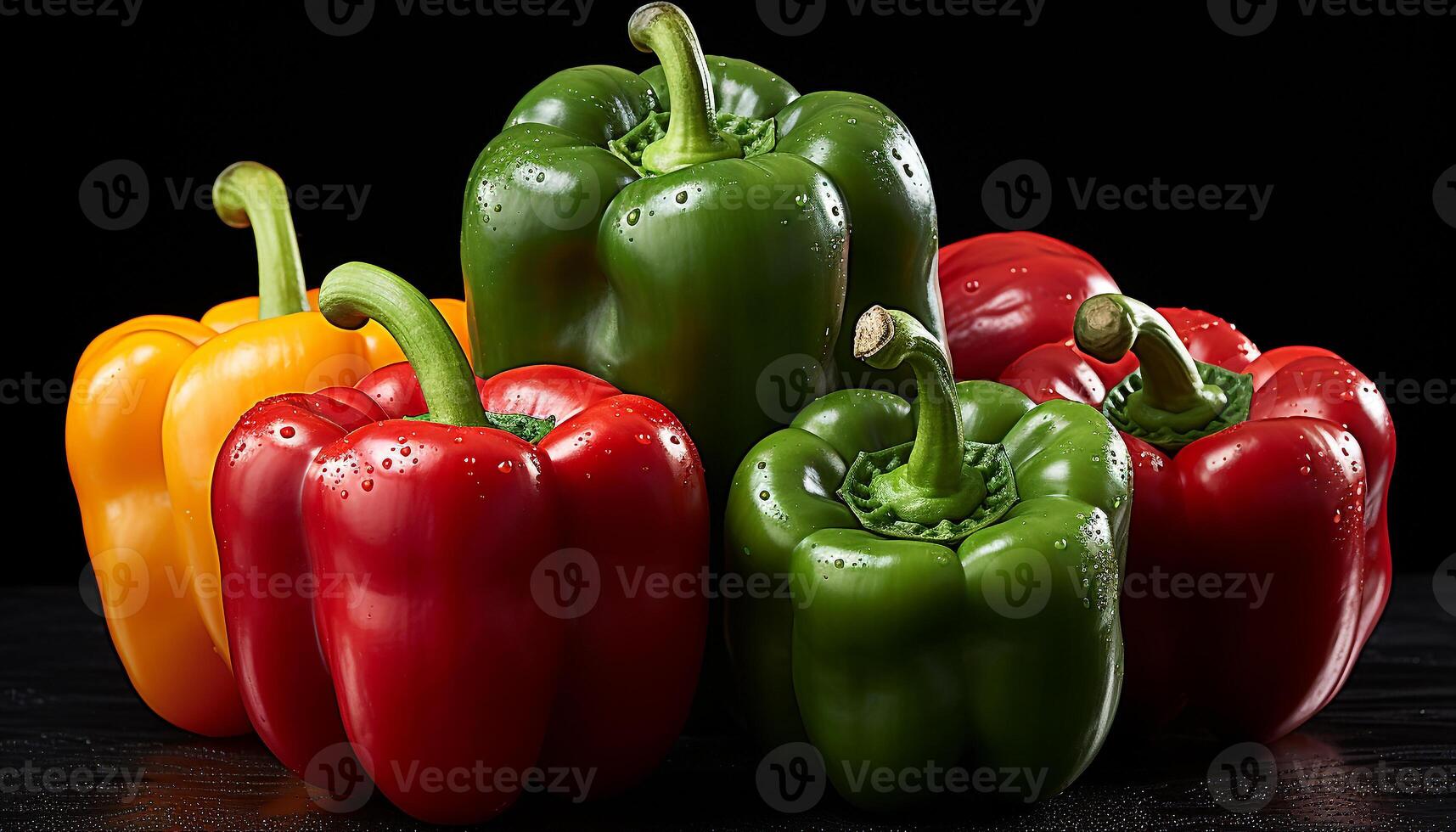 AI generated Fresh, healthy, organic vegetables a vibrant, colorful nature feast generated by AI photo