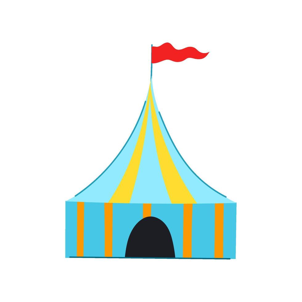 funfair circus tent cartoon vector illustration