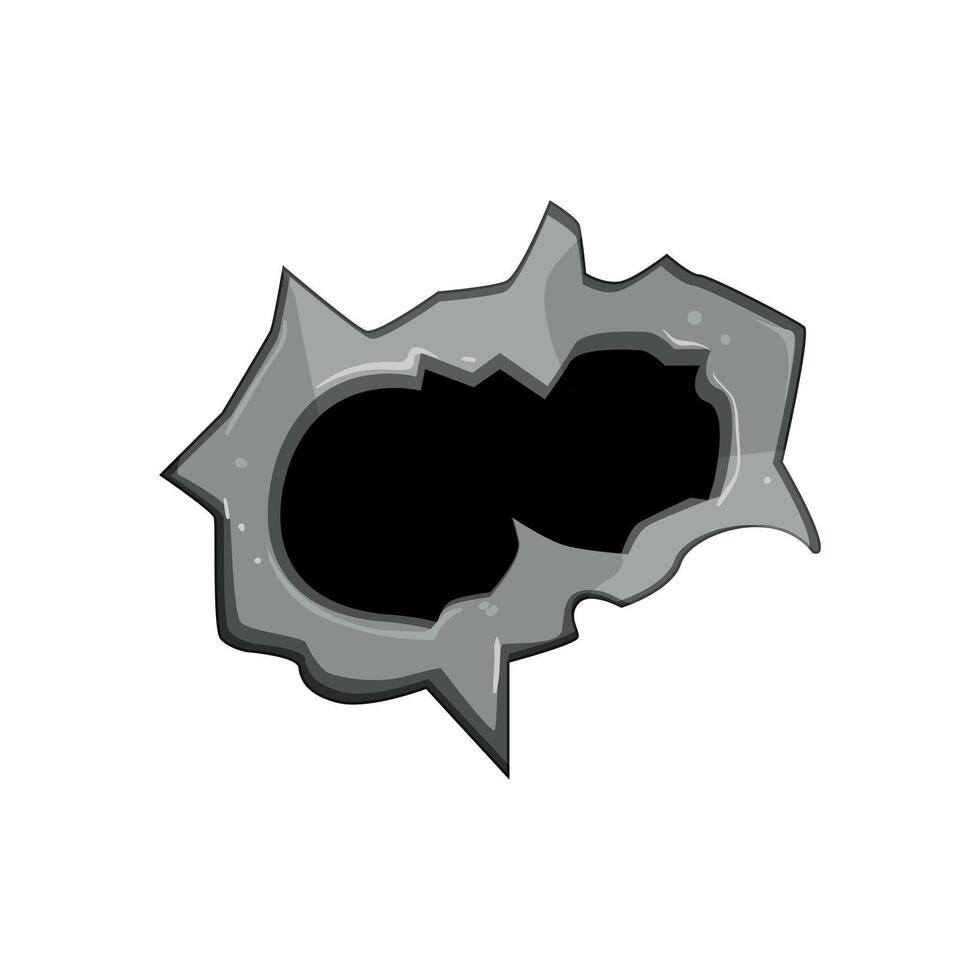 metal bullet hole cartoon vector illustration