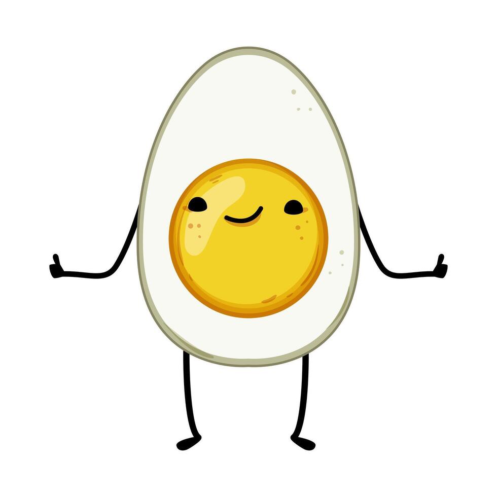 smile egg character cartoon vector illustration