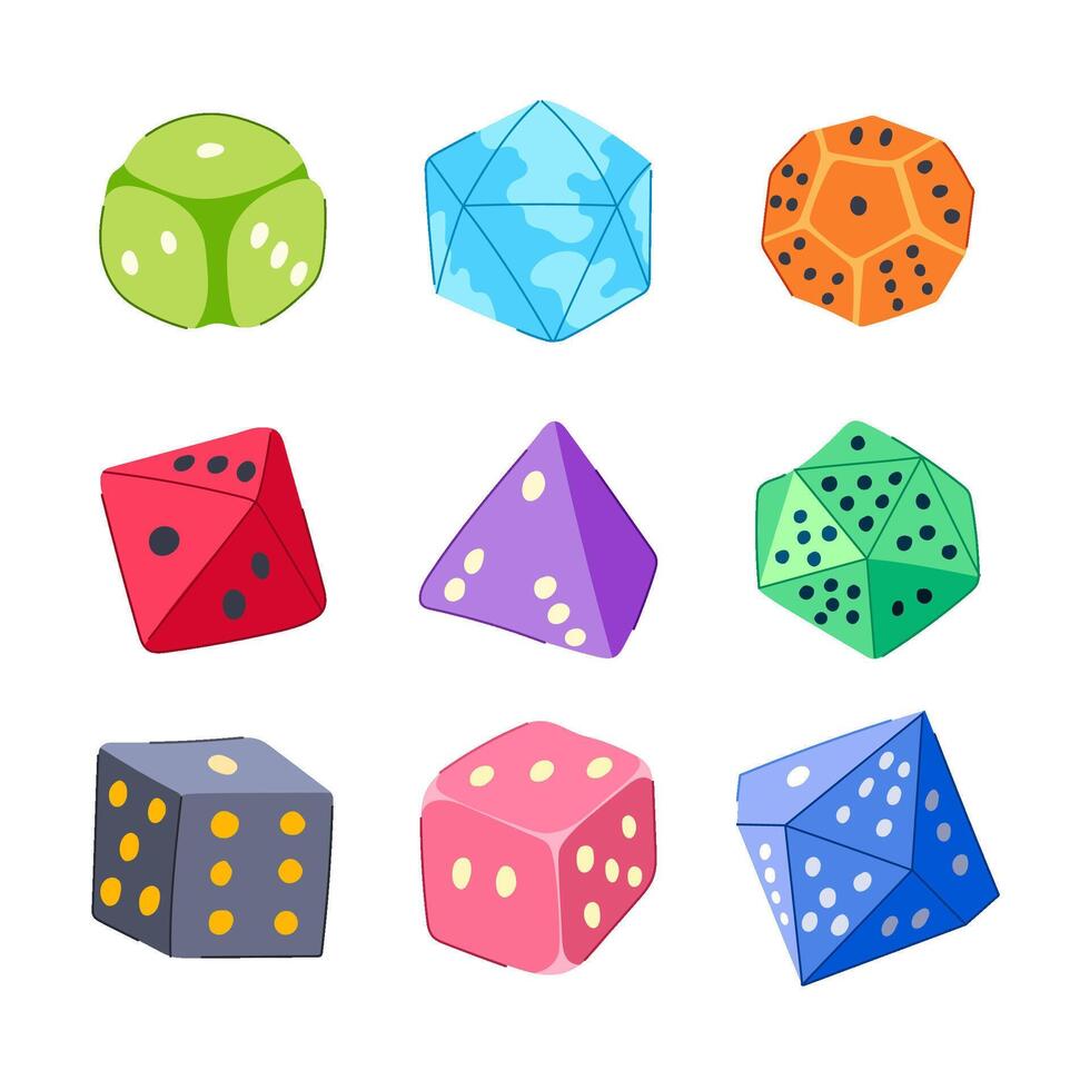 dice set cartoon vector illustration