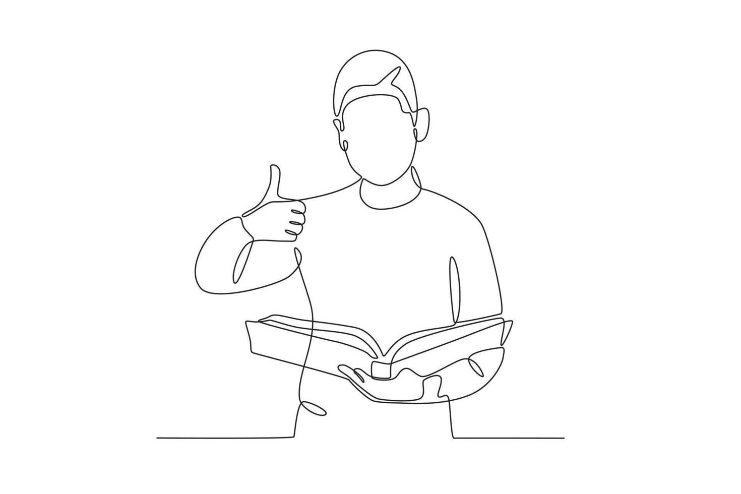 A boy is reading a book vector