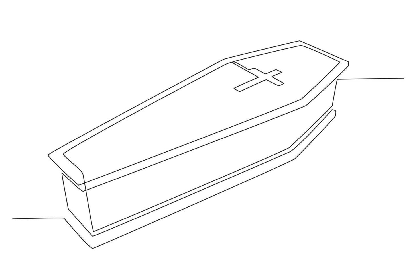 The casket marked with a cross vector