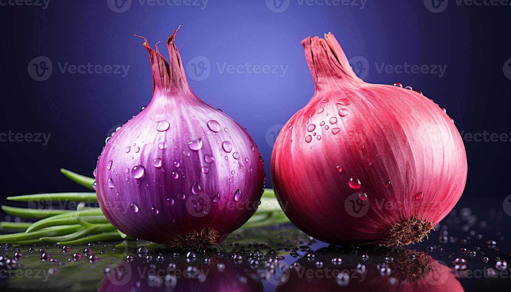 AI generated Freshness and beauty in nature a wet purple flower generated by AI photo