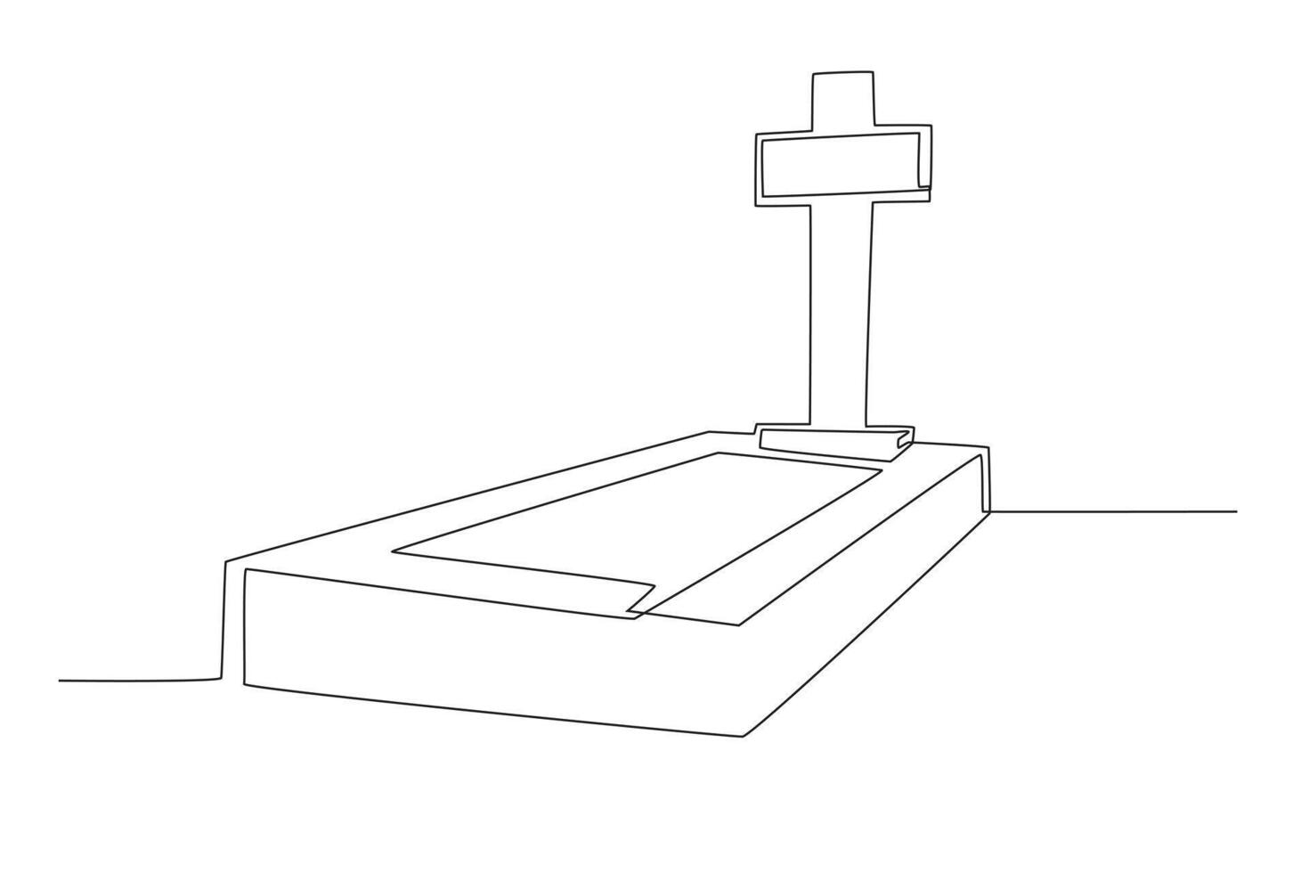 A very large cross mark on the tomb vector