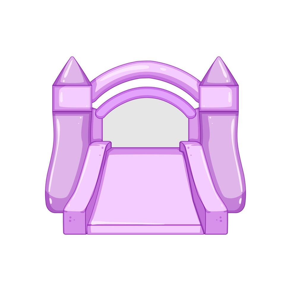 bouncy inflatable castle cartoon vector illustration