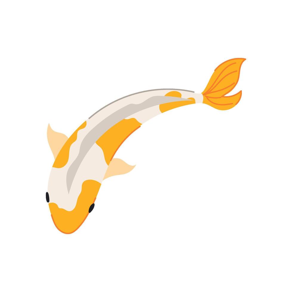 estanque koi pescado carpa dibujos animados vector ilustración