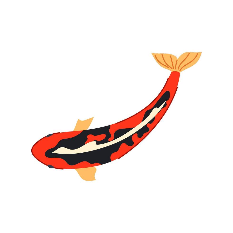 zen koi fish carp cartoon vector illustration