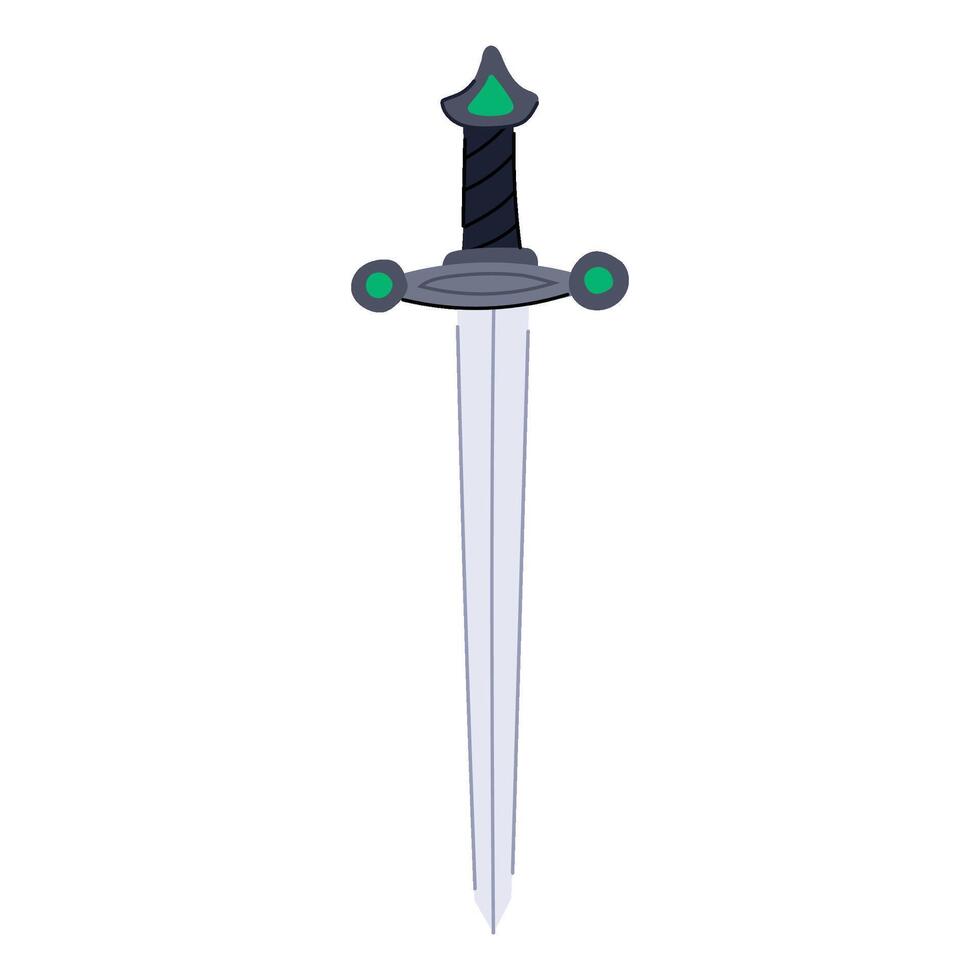 old medieval sword cartoon vector illustration