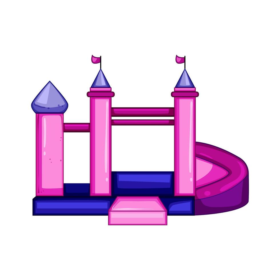 slide inflatable castle cartoon vector illustration