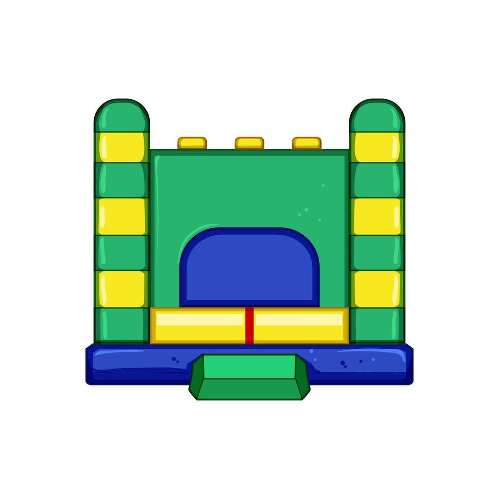 kid inflatable castle cartoon vector illustration