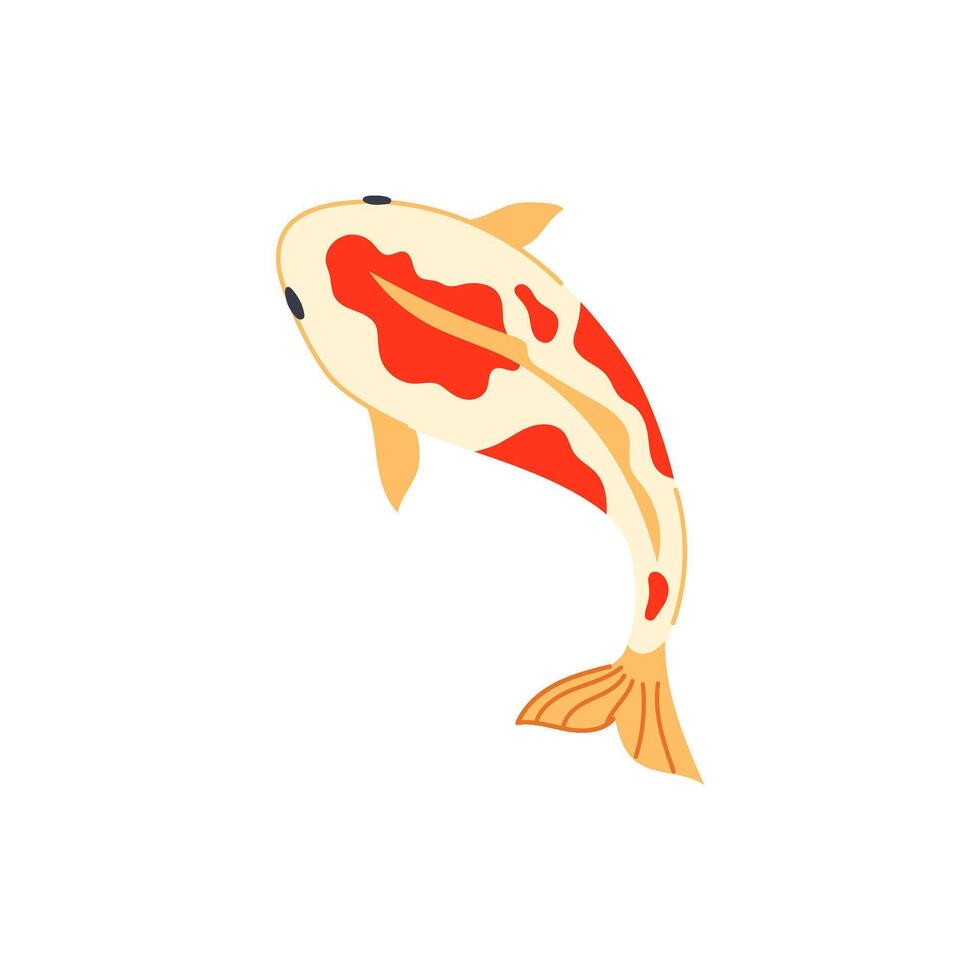 oriental koi pescado carpa dibujos animados vector ilustración