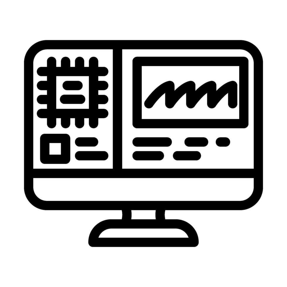 hardware diagnosis repair computer line icon vector illustration