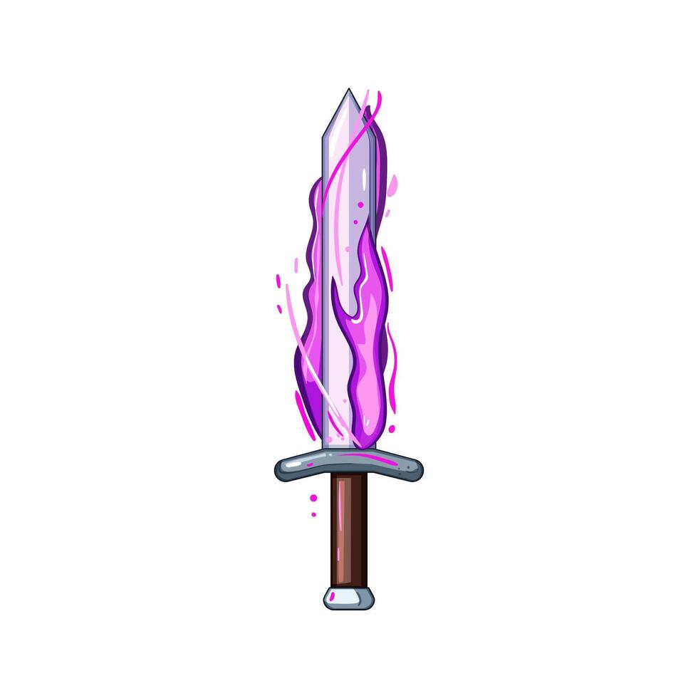 fire sword effect cartoon vector illustration