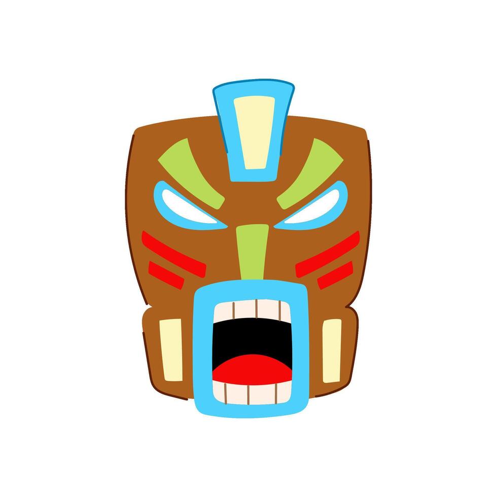 cabeza tiki máscara dibujos animados vector ilustración