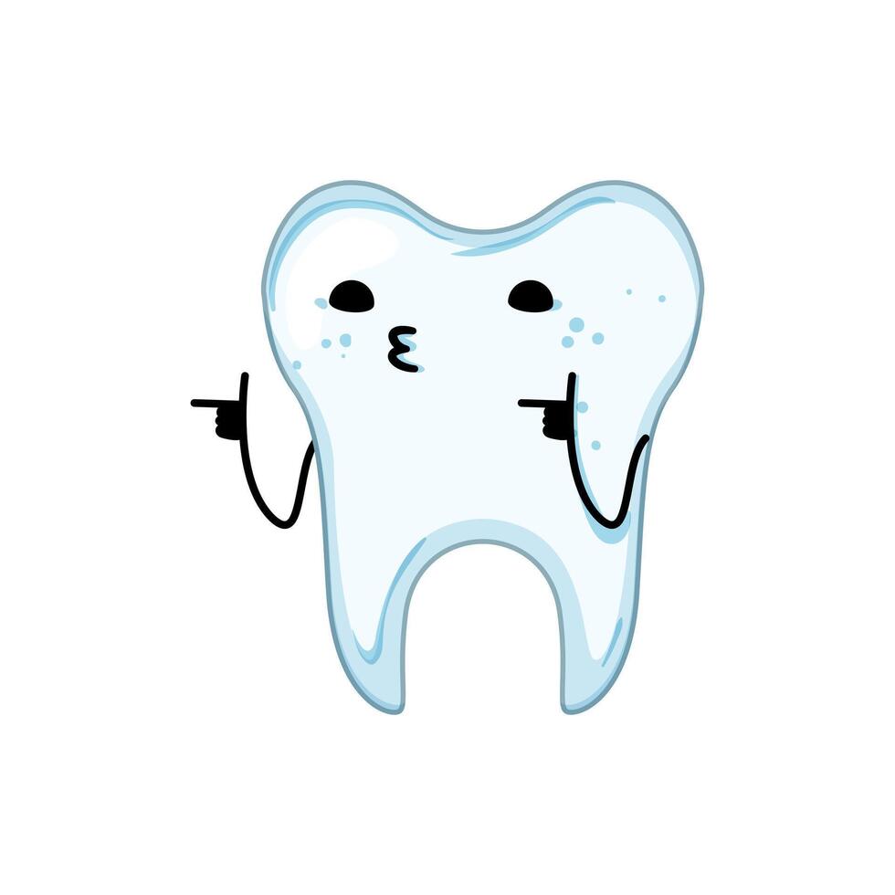 brush tooth character cartoon vector illustration