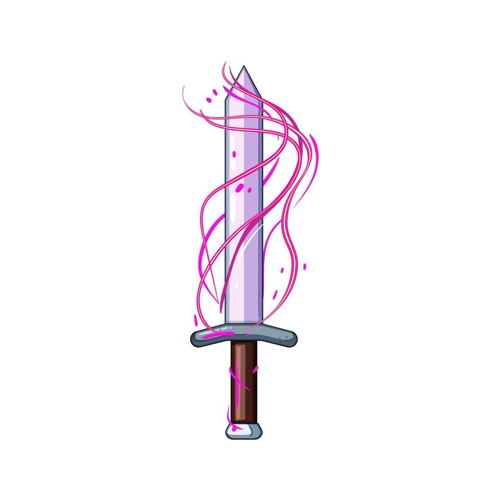 flame sword effect cartoon vector illustration