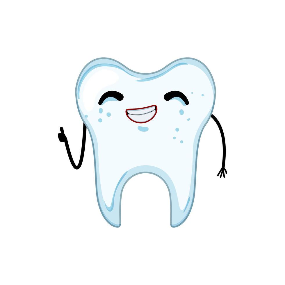 teeth tooth character cartoon vector illustration